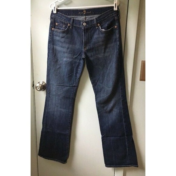 7 For all Mankind Bootcut in Nakita Blue Jeans Womens Size 31 distressed - Picture 1 of 11